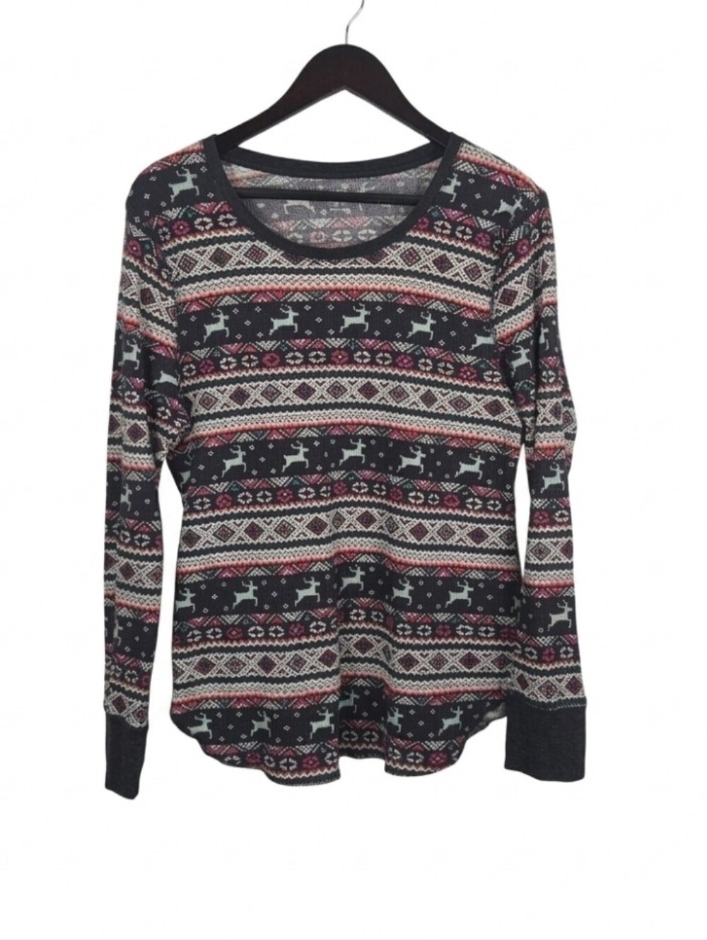 Old Navy long-sleeve thermal festive reindeer top